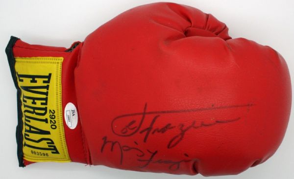 Unique Joe & Marvis Frazier Dual Signed Red Everlast Boxing Glove (JSA)