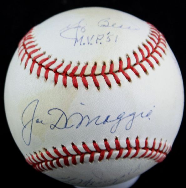 1951 WS Champion New York Yankees Multi-Signed & Inscribed Baseball w/ DiMaggio, Berra, Rizzuto & McDougald (Yankee Clipper & PSA/JSA Guaranteed)