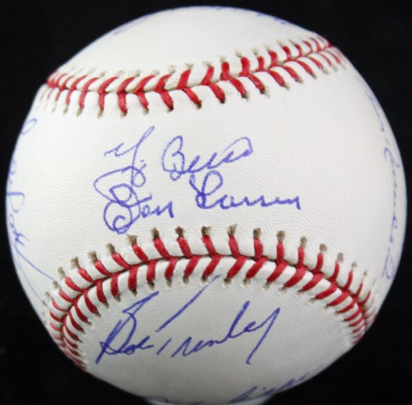 NY Yankee Greats Multi-Signed OML Baseball w/ Berra, Larsen & Others (PSA/DNA)