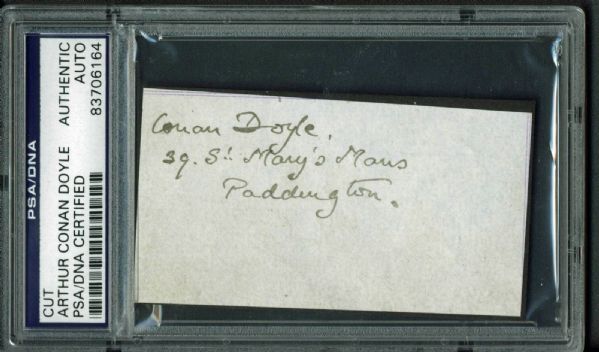  Sir Arthur Conan Doyle Rare Signed 2.5" x 3.5" Album Page (PSA/DNA Encapsulated)