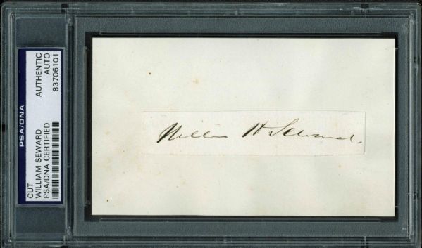  William Seward signed 3" x 5" Note Card (PSA/DNA Encapsulated)