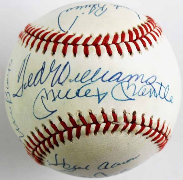 Original 11: 500 Home Run Kings Multi-Signed ONL Baseball w/ Desirable Mantle & Williams Sweet Spot! (PSA/DNA)