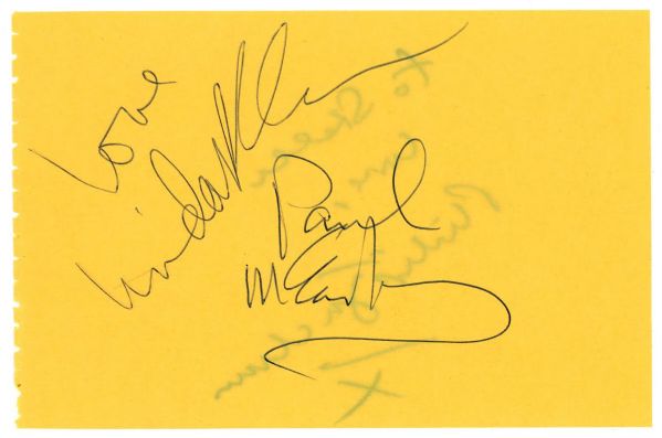 The Beatles: Paul McCartney & Linda McCartney Vintage Signed 4" x 6" Album Page (PSA/JSA Guaranteed)
