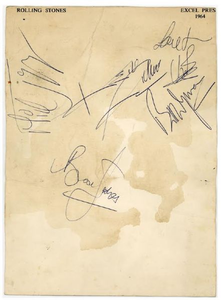 The Rolling Stones: Near-Mint Vintage c. 1964 Band Signed Album Page w/ Brian Jones! (PSA/JSA Guaranteed)