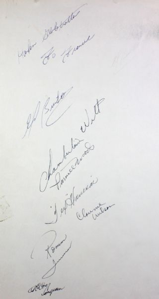Harlem Globetrotters Vintage Signed 8" x 14" Album Page w/ Wilt Chamberlain! (PSA/JSA Guaranteed)