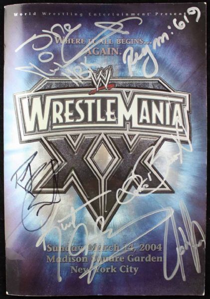 Wrestlemania XX Multi-Signed Program w/ Shane Michaels, Kurt Angle, Chris Benoit & Others (PSA/JSA Guaranteed)