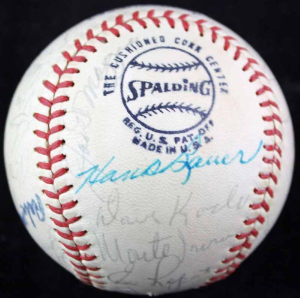 New York Legends: Yankees, Giants & Dodgers Multi-Signed ONL Baseball w/ DiMaggio, Marquard, Reese & Others (JSA)