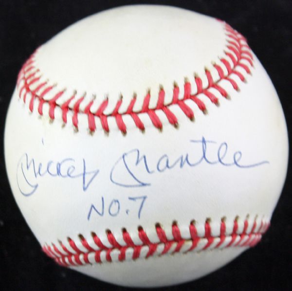 Mickey Mantle Signed OAL Baseball w/ "No. 7" (Upper Deck)