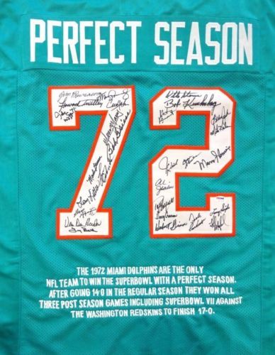 1972 Dolphins Team-Signed Jersey w/ 28 Signatures (PSA/DNA)