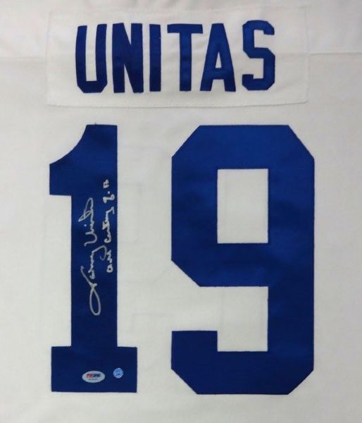 Johnny Unitas Signed & Inscribed Colts Jersey w/ "All Century QB" Inscription (PSA/DNA)