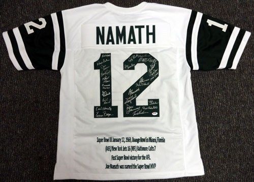 1969 New York Jets Team Signed Jersey w/ Joe Namath! (PSA/DNA)