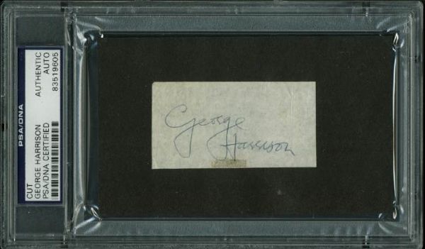 The Beatles: George Harrison Vintage Autograph Cut (PSA/DNA)