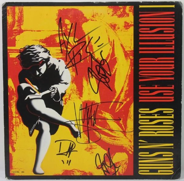 Guns N Roses Rare Group Signed "Use Your Illusions I" Record Album Flat (JSA)