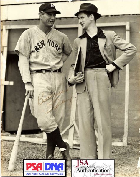 EXTRAORDINARY Lou Gehrig Signed B&W 1938 Photo (PSA/DNA & JSA)