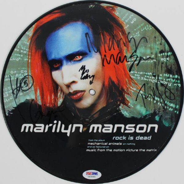Marilyn Manson Band-Signed "Rock Is Dead" Album w/ 5 Signatures (PSA/DNA)