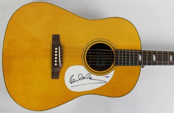 The Beatles: Paul McCartney Signed Epiphone Texan Acoustic Guitar (Pauls Model of Choice!)(PSA/DNA)