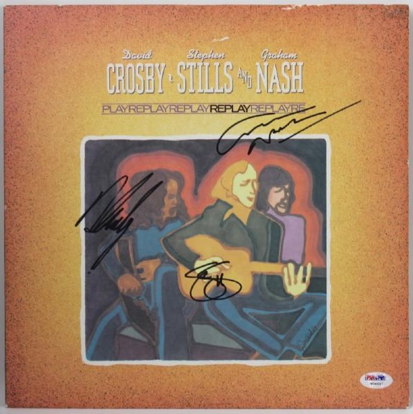 Crosby, Stills & Nash Signed "Replay" Album (PSA/DNA)