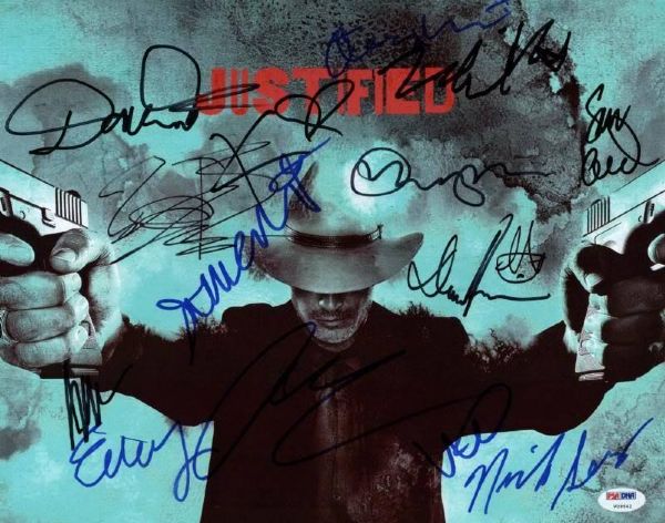 "Justified" Cast (15) Signed 11" x 14" Color Photo (PSA/DNA)