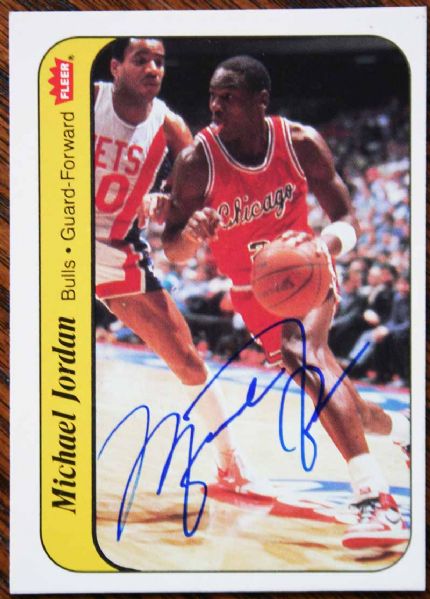 Michael Jordan RARE Signed 1986-87 Fleer Rookie Sticker Card (UDA)
