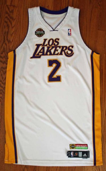 2008-09 Los Angeles Lakers Derek Fisher Game Worn "Los Lakers" Alternate Jersey (3/3/2009 vs. Memphis) (DC Sports)