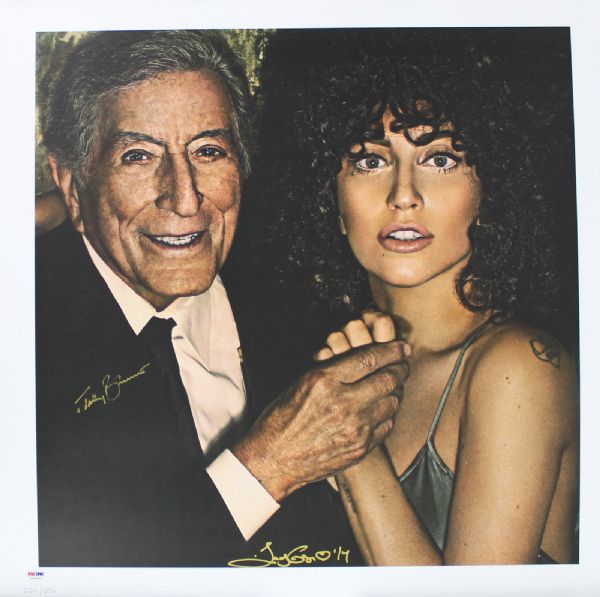 Lady Gaga & Tony Bennett Dual Signed Limited Edition 24" x 24" Lithograph (PSA/DNA)