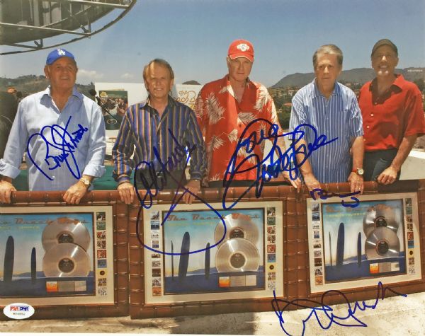 The Beach Boys Group Signed 11" x 14" Color Photo (5 Sigs)(PSA/DNA)