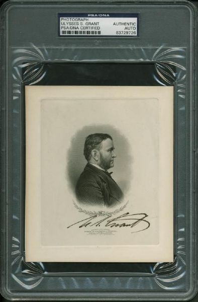 President Ulysses S. Grant Signed 5" x 6" Portrait Photograph (PSA/DNA Encapsulated)