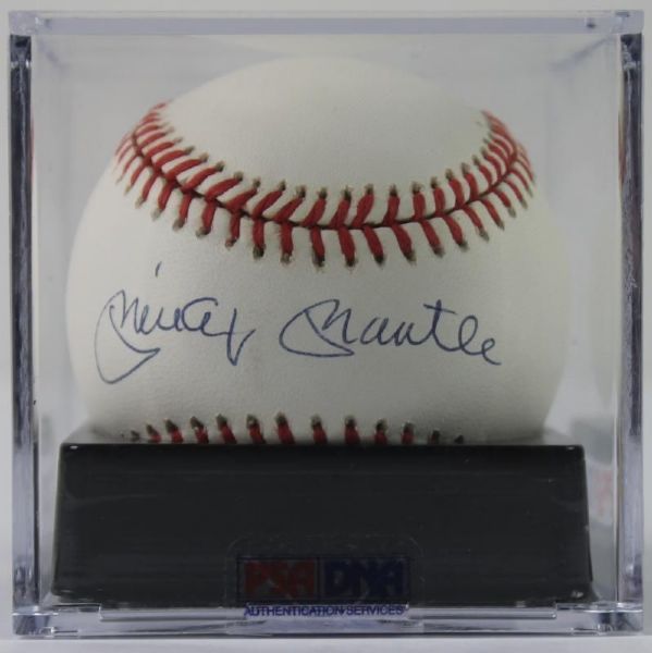 Mickey Mantle Signed OAL Baseball - Graded MINT 9 by PSA/DNA!
