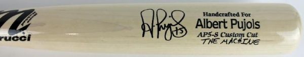 Albert Pujols Signed & Inscribed "The Machine" Marucci Game Model Bat (PSA/DNA)