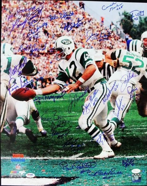 1969 Jets (SB Champs) Team Signed 16" x 20" Color Photo (25 Sigs)(PSA/DNA)