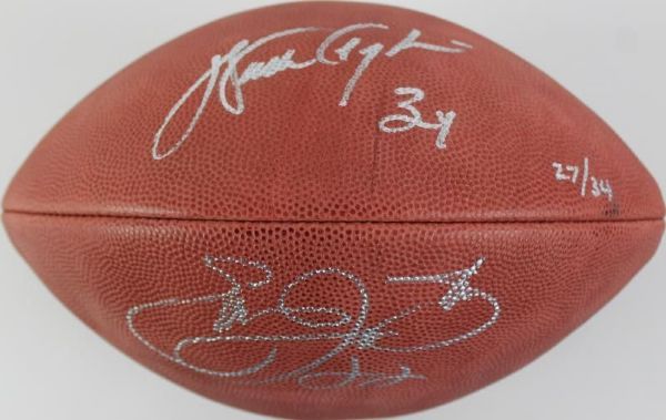 Rushing Legends: Walter Payton & Emmitt Smith Limited Edition Dual Signed NFL Leather Football (Payton Foundation)
