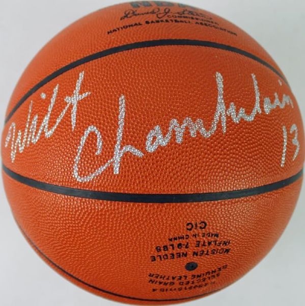 Wilt Chamberlain Signed Spalding Official NBA Leather Game Model Basketball (JSA)