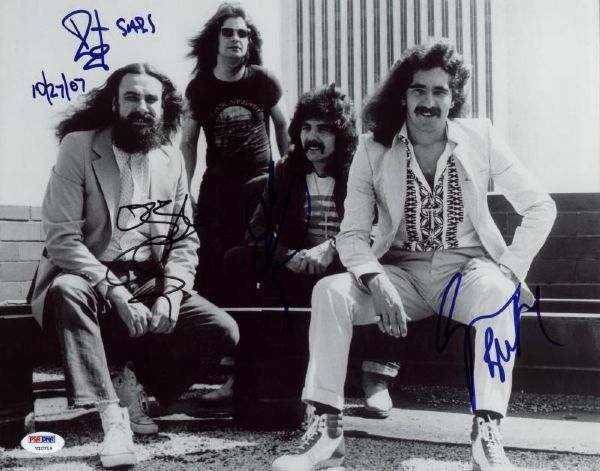 Black Sabbath Group Signed 11" x 14" B&W Photo (Original Lineup)(PSA/DNA)