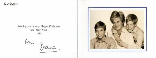 Princess Diana Signed 1994 Royal Christmas Card (PSA/DNA)