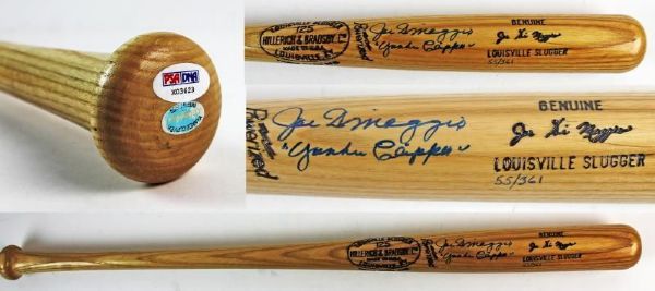 Joe DiMaggio Signed Limited Edition H&B Personal Model Bat with "Yankee Clipper" Inscription (Yankee Clipper & PSA/DNA)