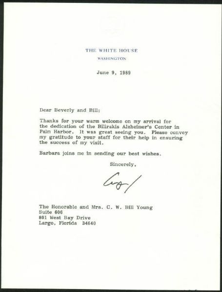 President George H.W. Bush Signed 1989 Letter on White House Stationary (PSA/DNA)