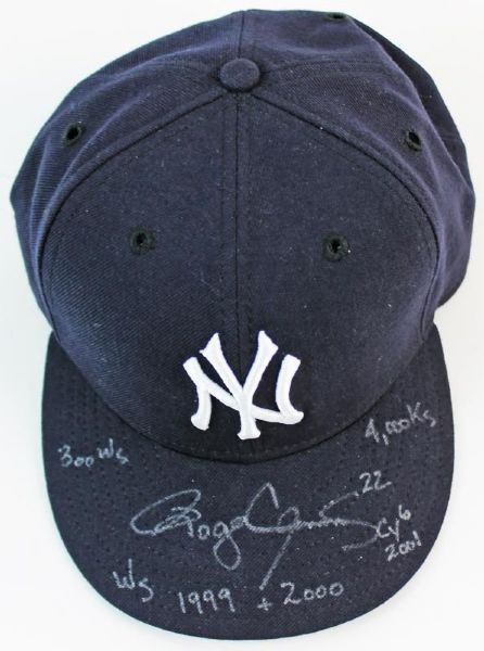 Roger Clemens Signed & Inscribed Stat Yankees Hat (PSA/DNA)