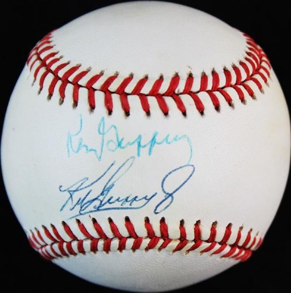 Ken Griffey Jr. & Sr. Signed OAL (Brown) Baseball (PSA/DNA)