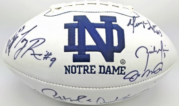 Notre Dame QB Legends Multi-Signed Football w/ Montana, Hornung & Others (JSA)