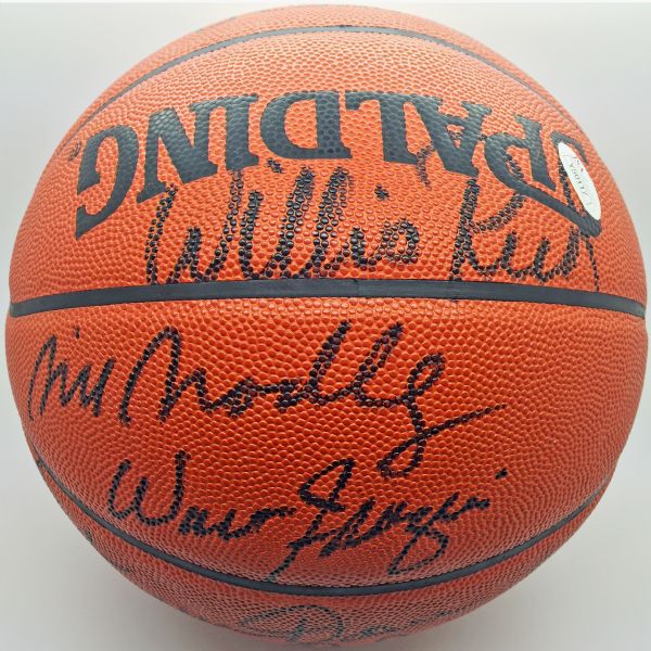 1973 New York Knicks World Champions Team Signed NBA Leather Basketball (JSA)