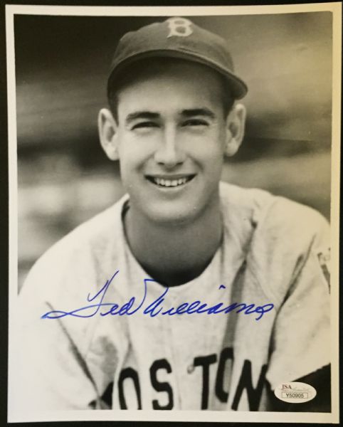 Ted Williams Signed Near-Mint 8" x 10" Black & White Photo (JSA)