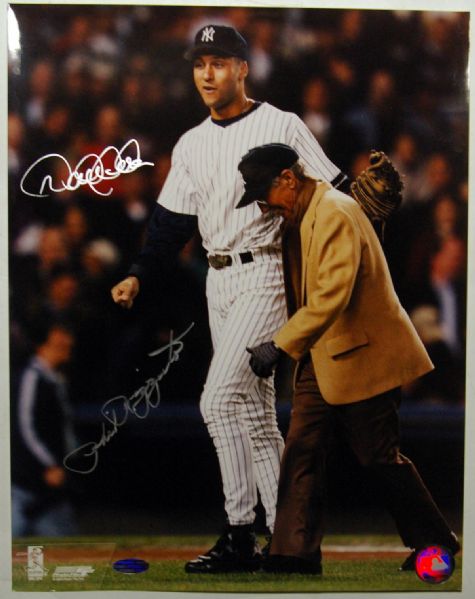 Derek Jeter & Phil Rizzuto Dual Signed 8" x 10" Color Photo (PSA/JSA Guaranteed)