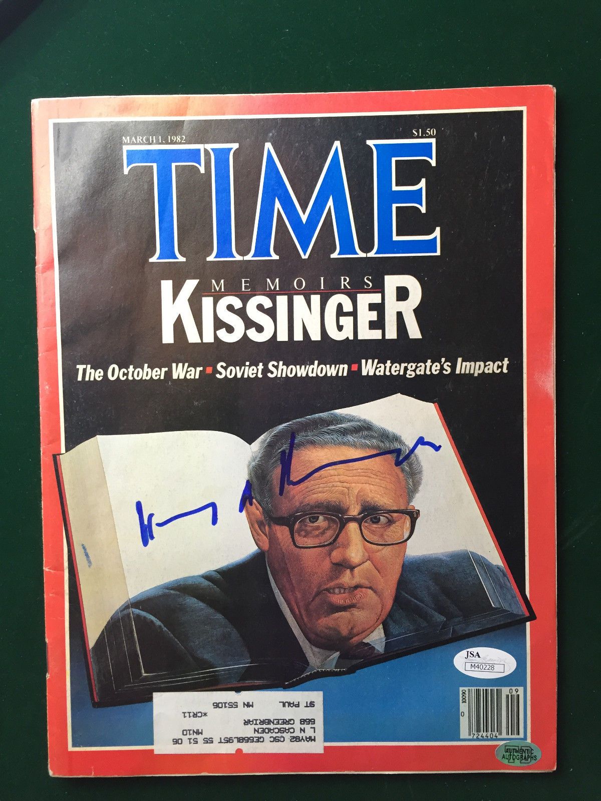 Lot Detail - Henry Kissinger Signed Time Magazine (JSA)