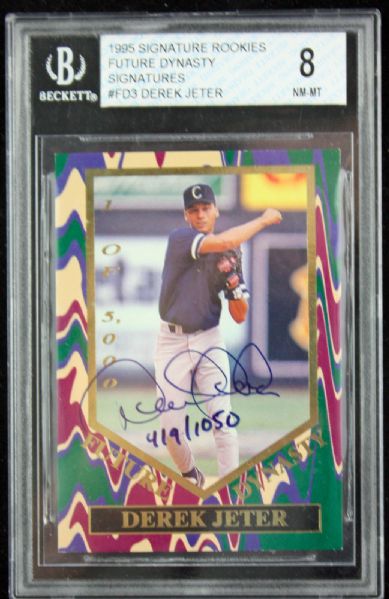 Derek Jeter Signed Pre-Rookie 1995 Trading Card (JSA Encapsulated)