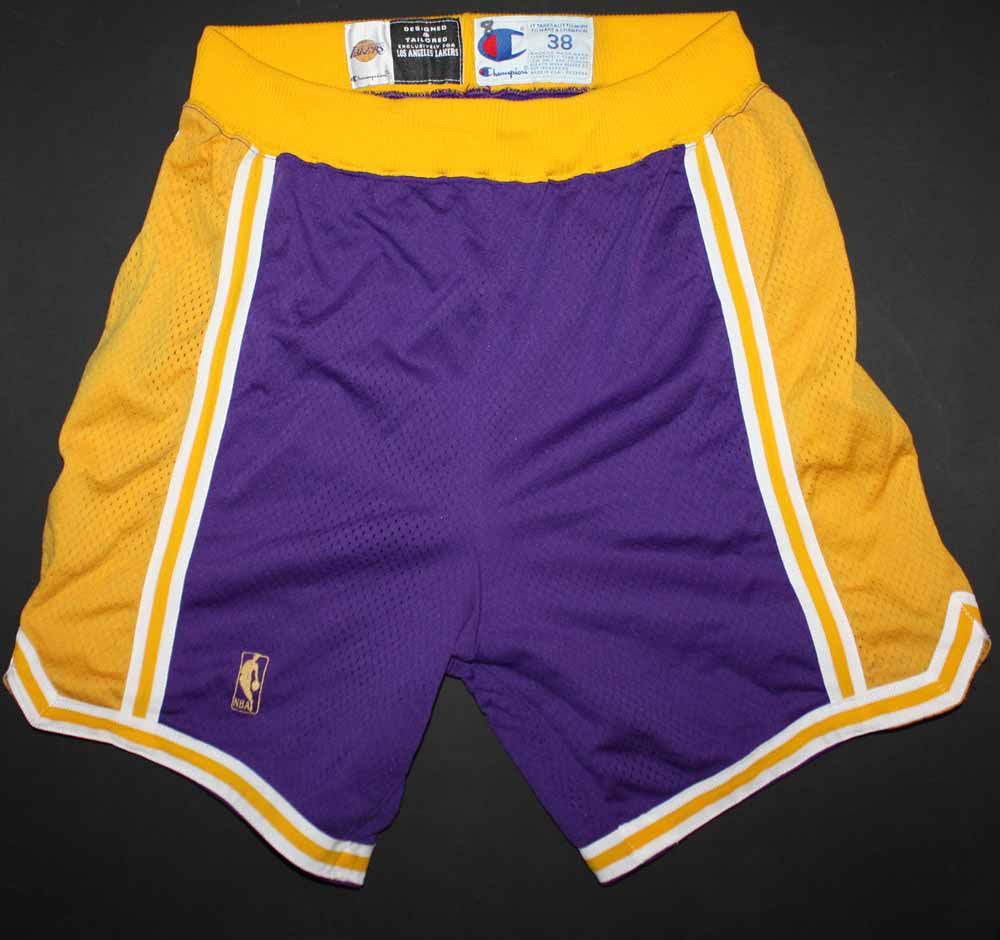 Lot Detail - 1996-97 Kobe Bryant Game Worn Lakers Basketball Shorts ...