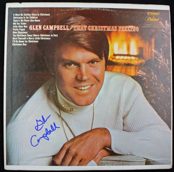 Glen Campbell Signed "That Christmas Feeling" Album (PSA/JSA Guaranteed)