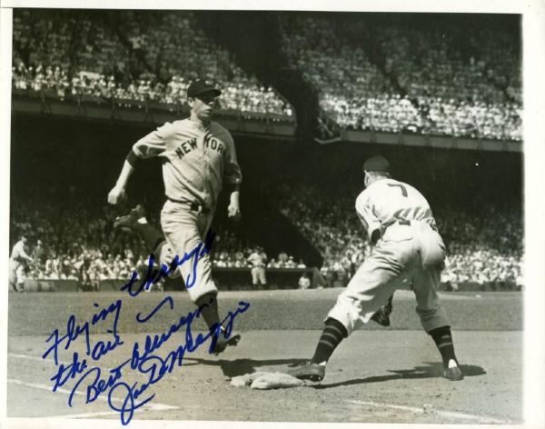 Lot Detail - Joe DiMaggio Signed 7" X 9" B&W Photo W/ Unique ...