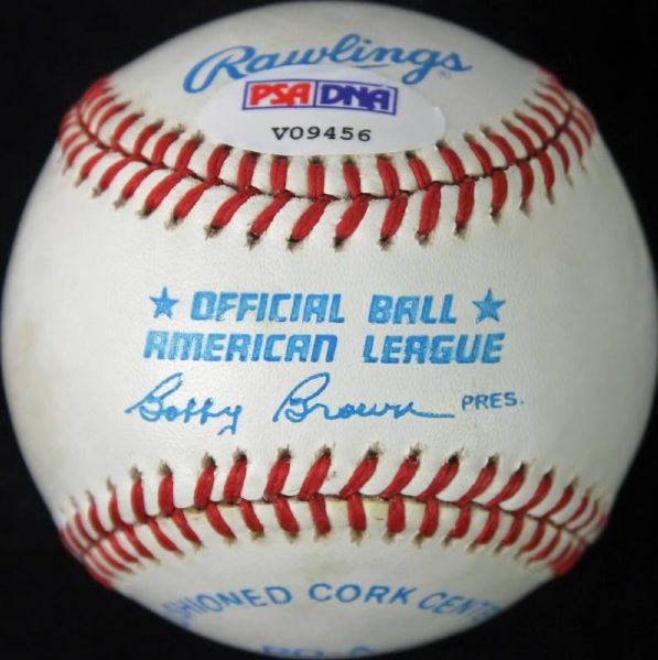 Lot Detail - Mickey Mantle Superbly Signed OAL Bobby Brown Baseball W ...