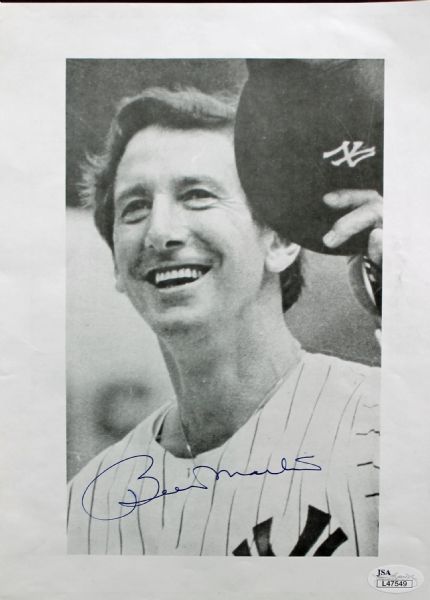 Billy Martin Signed 8" x 10" Black & White Magazine Photo (JSA)