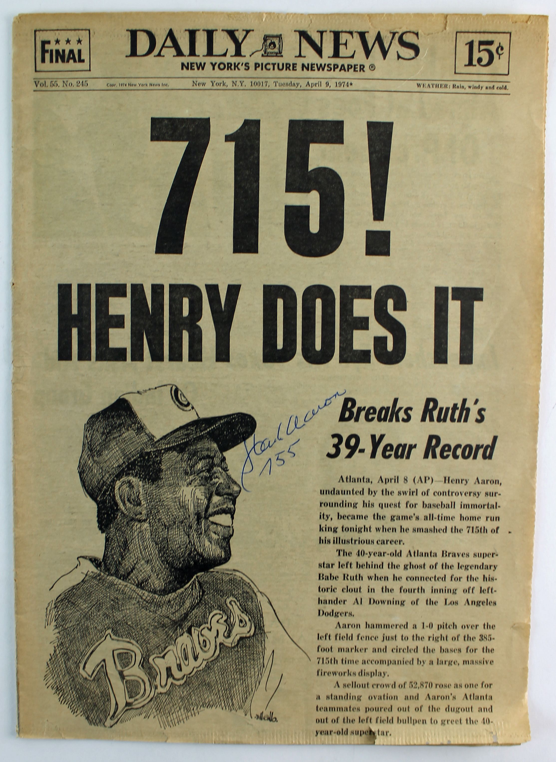 Hank Aaron - April 1974 Poster